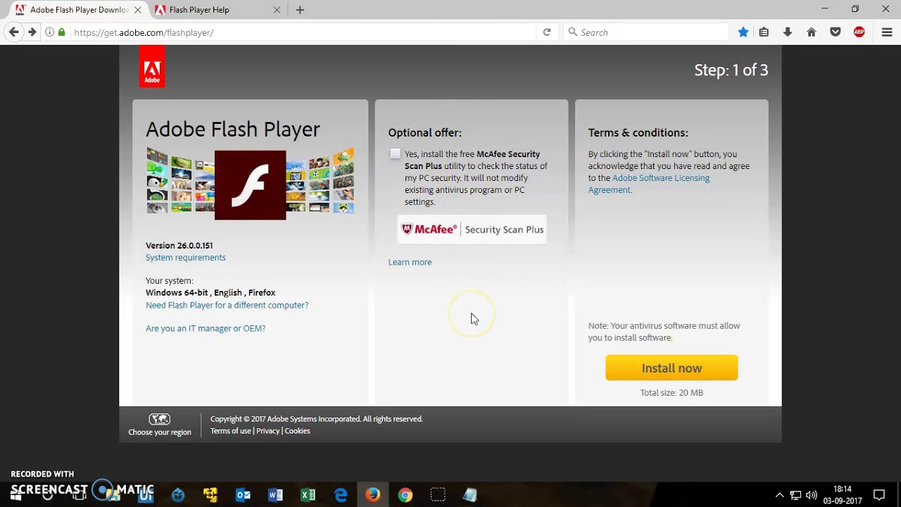 تحميل برنامج فلاش بلاير للكمبيوتر 64 بت Flash Player